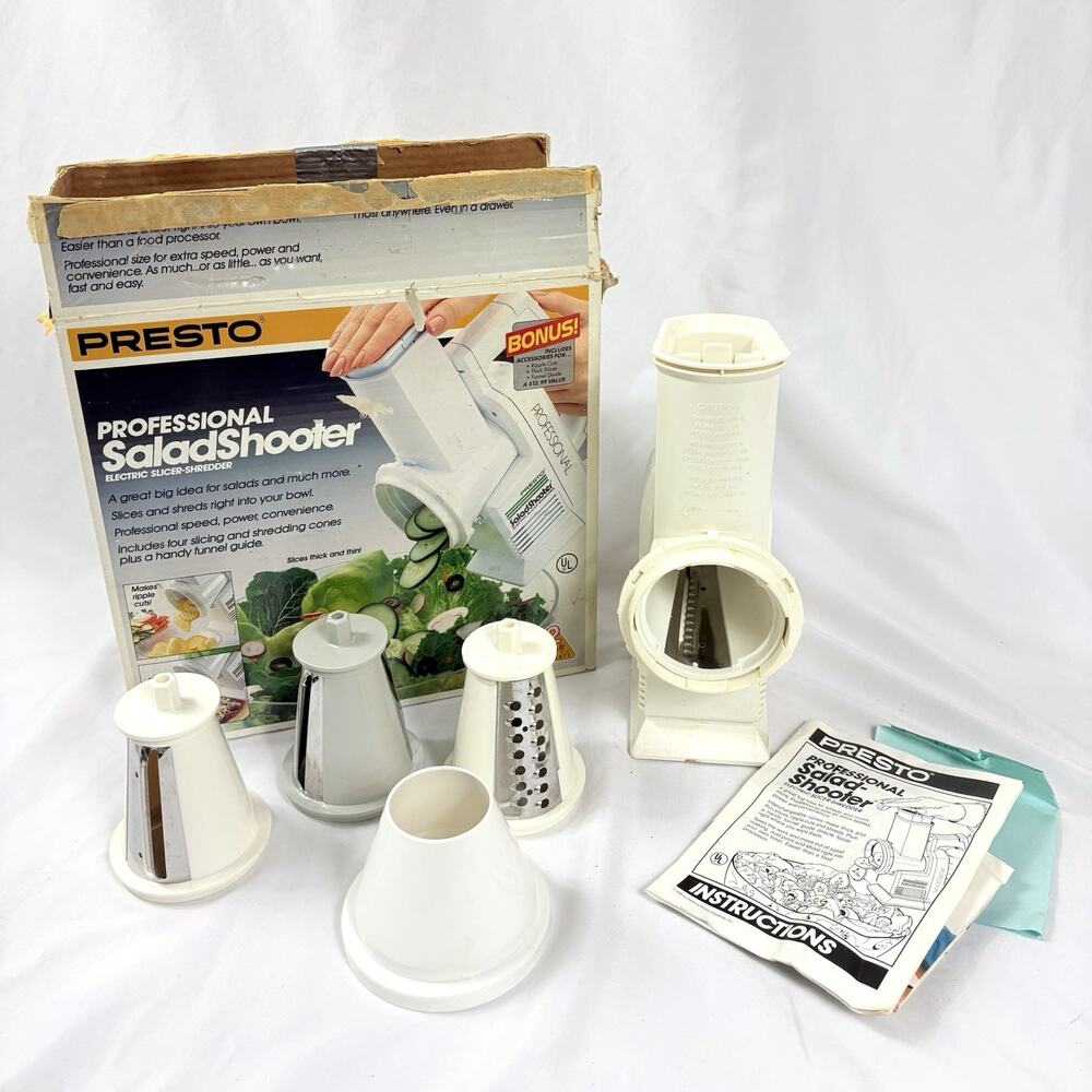 VTG Presto Professional Salad Shooter Model 02970 Electric Slicer Shredder